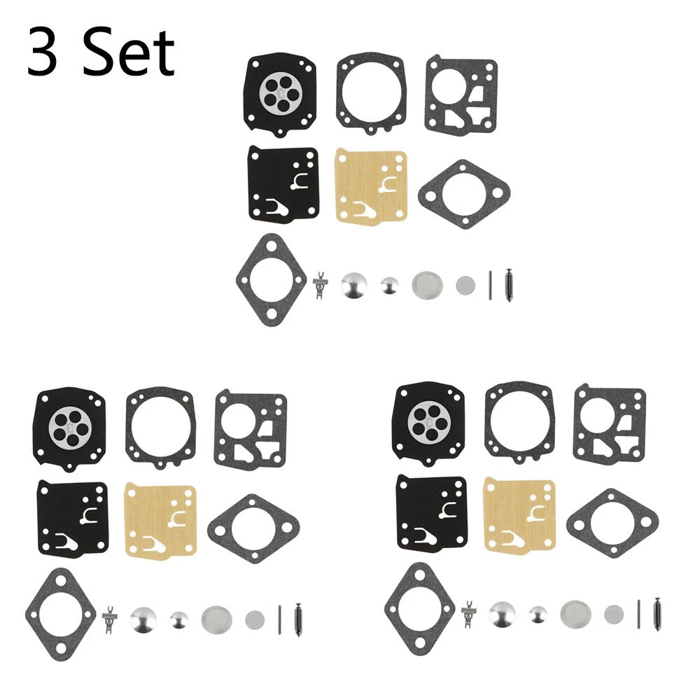 Set of 3 Carburetor Gasket Kit for Tillotson Homelite X-12 Super XL (RK-23HS, RK-17HS)