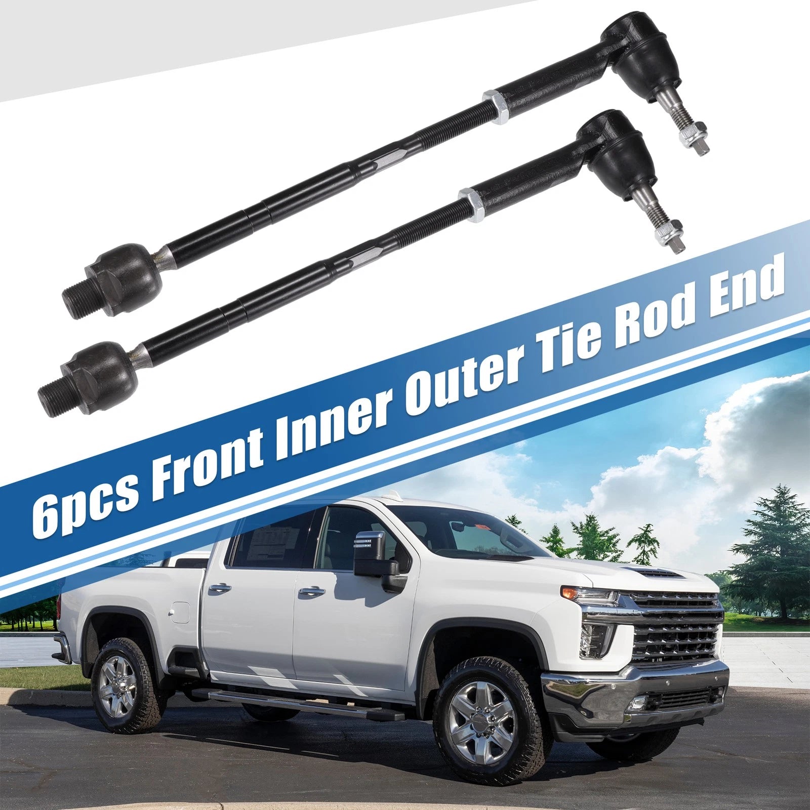 4PCS Front Inner Outer Tie Rod End Links Kit for Chevrolet Camaro (2010–2015)