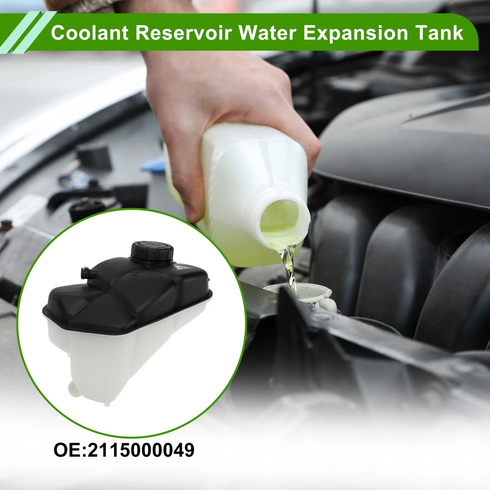 Coolant Expansion Tank with Cap Replacement for Mercedes-Benz E320 E350 (2008–2016)