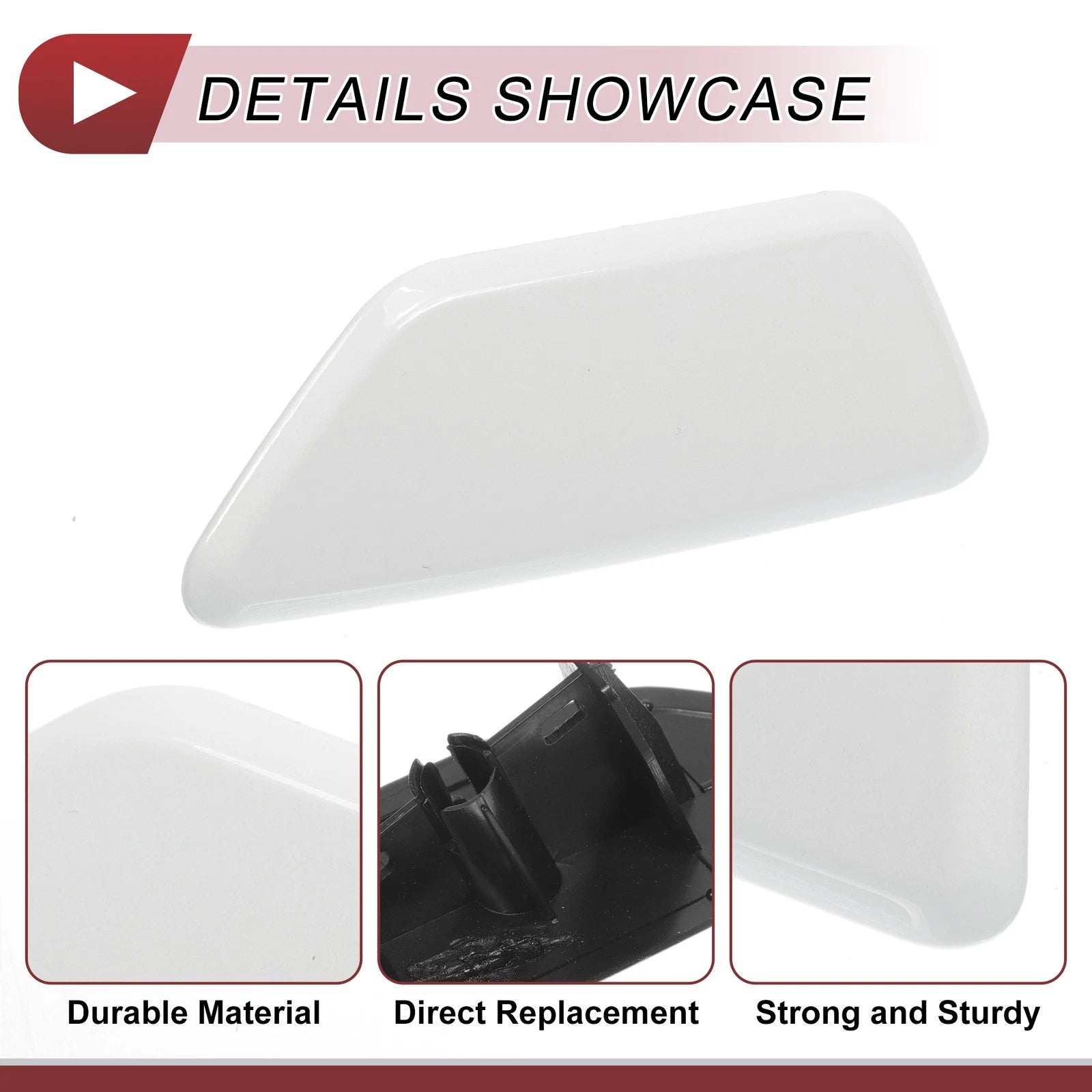 Front Left Washer Nozzle Cover Cap for Subaru Legacy (2010–2014) White