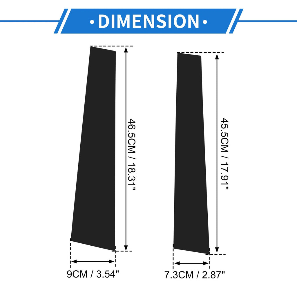 Door Pillar Window Trim Set (4 Pcs) for Mitsubishi L200 (2005–2014) Black