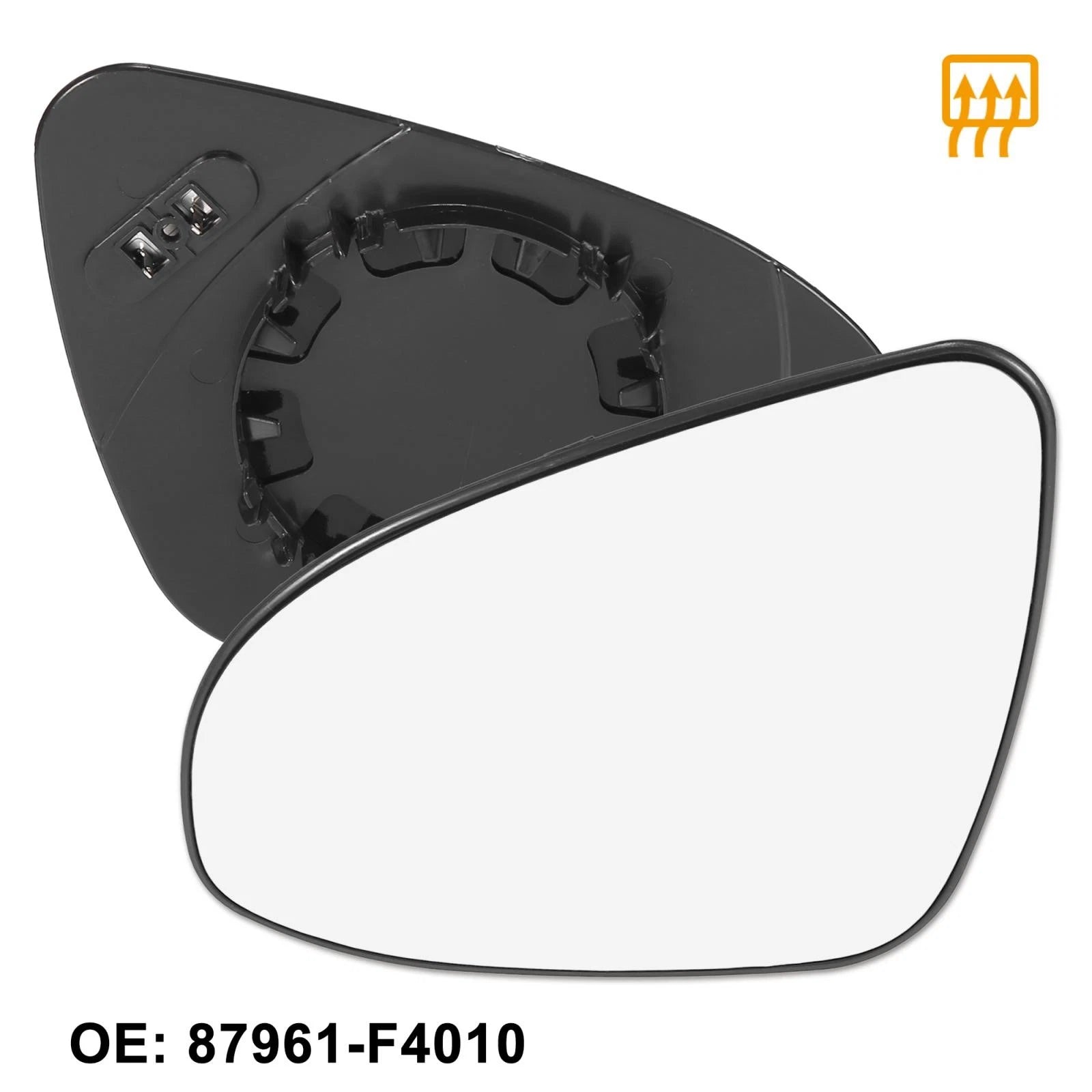 Left Side Heated Mirror Glass with Backing Plate Replacement for Toyota C-HR (2018–2023)