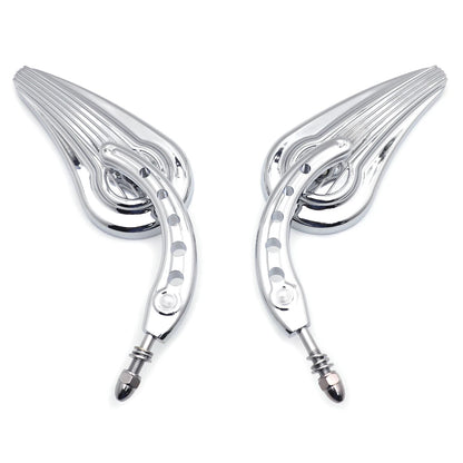 Chrome Raindrop Side Mirrors for Harley Touring Street Glide Road Glide (2014–2023)