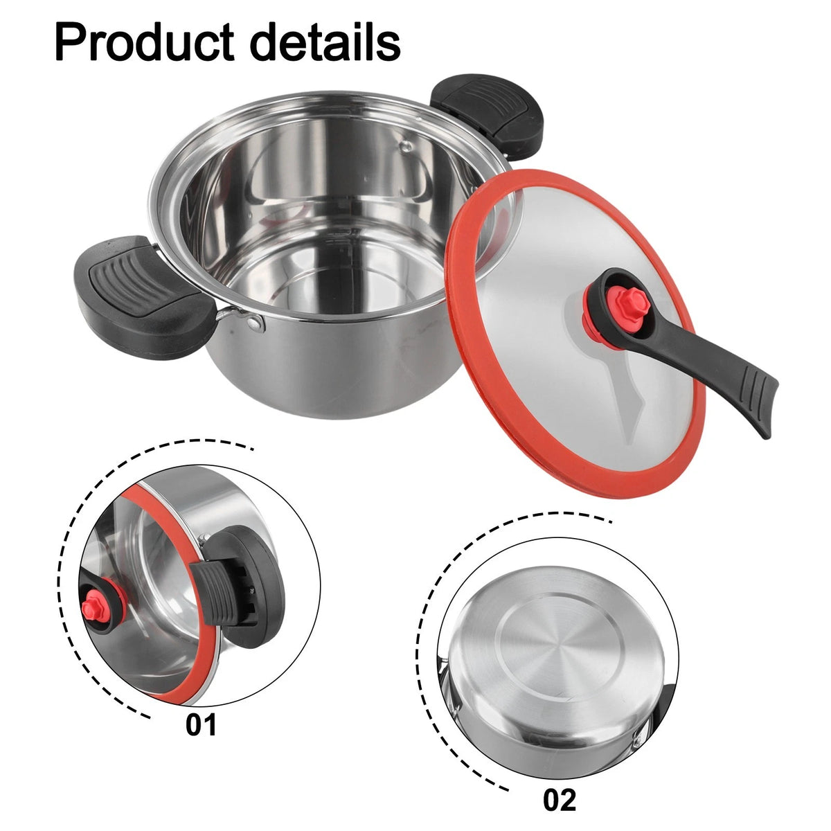 3.5L Nonstick Pressure Cooking Pot for Fast Cooking