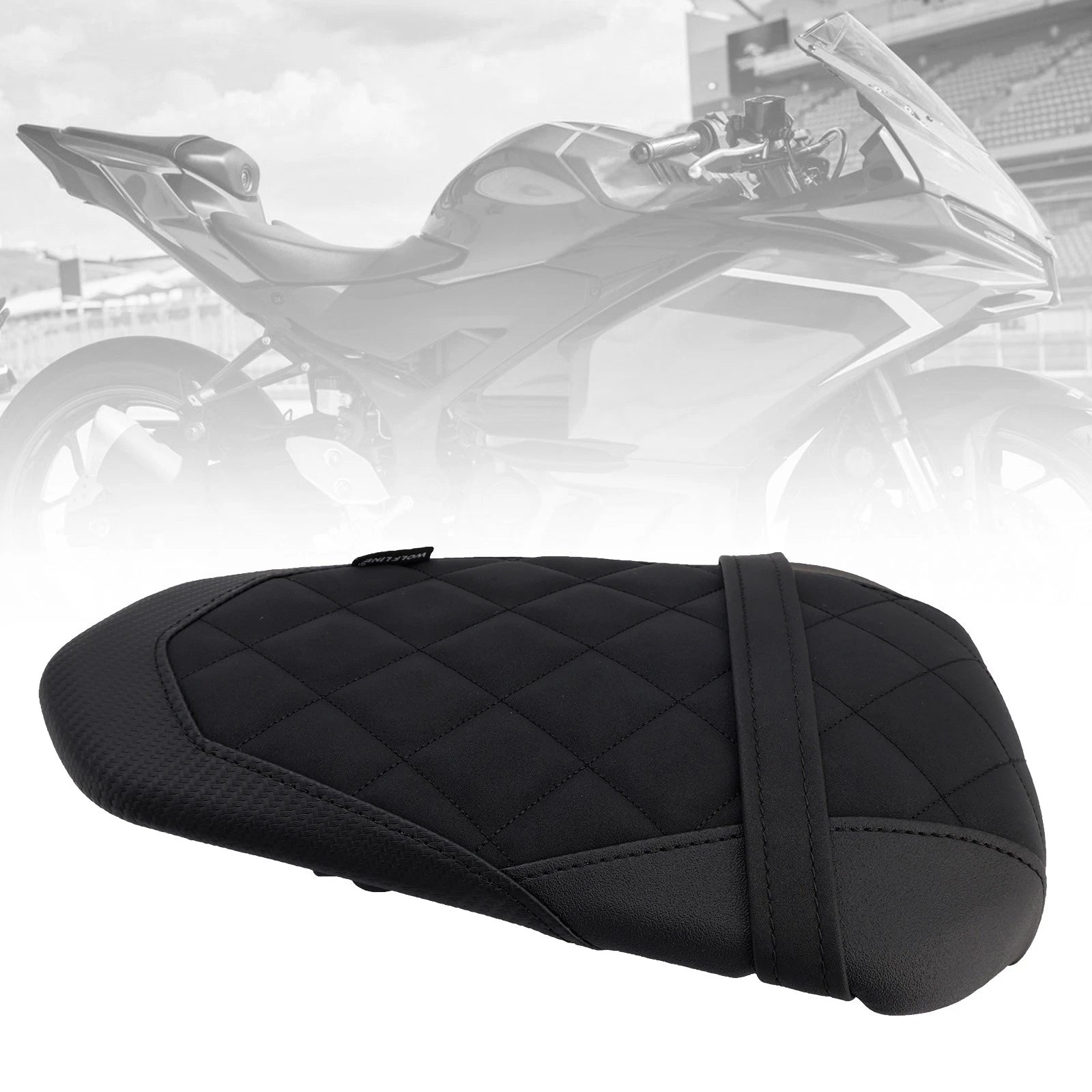 Rear Seat Passenger Cushion for Yamaha YZF-R3 MT-03 (2015–2023) Black PU