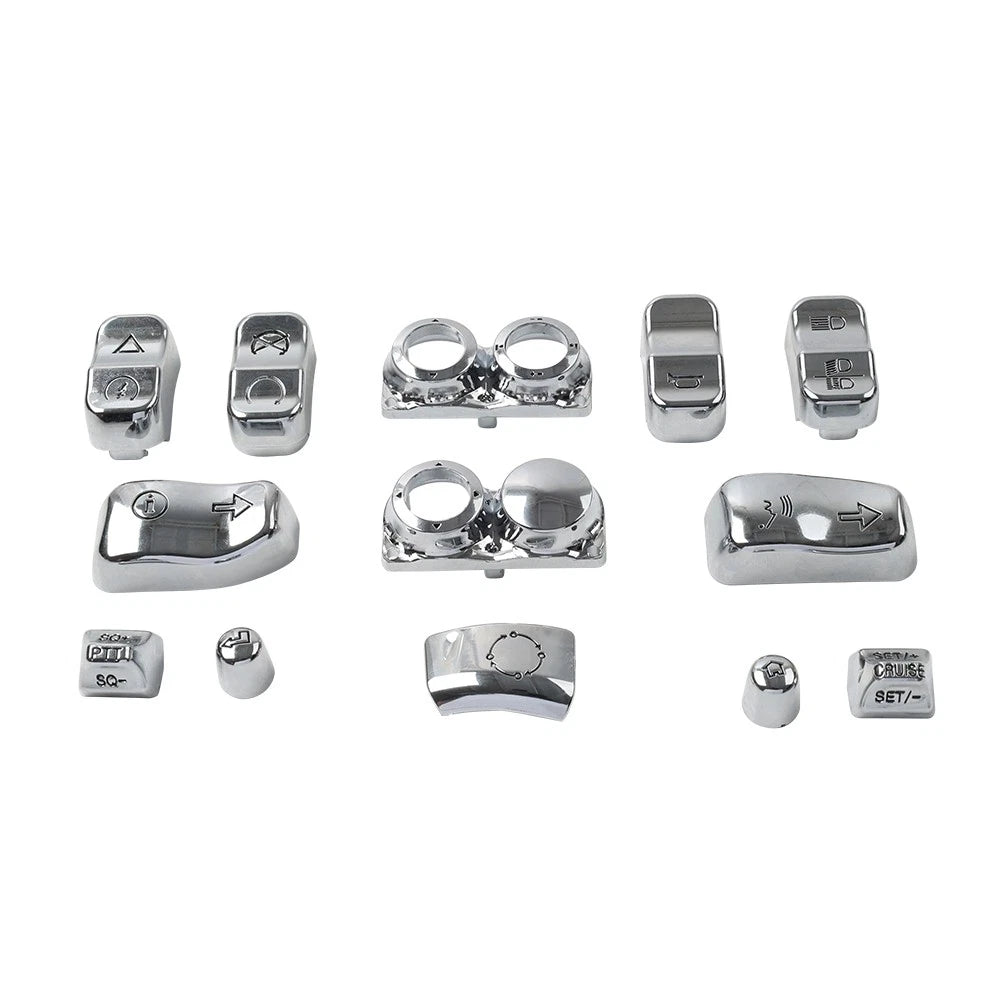 Chrome Hand Control Switch Housing Button Cap for Harley Road Electra Tri Glide