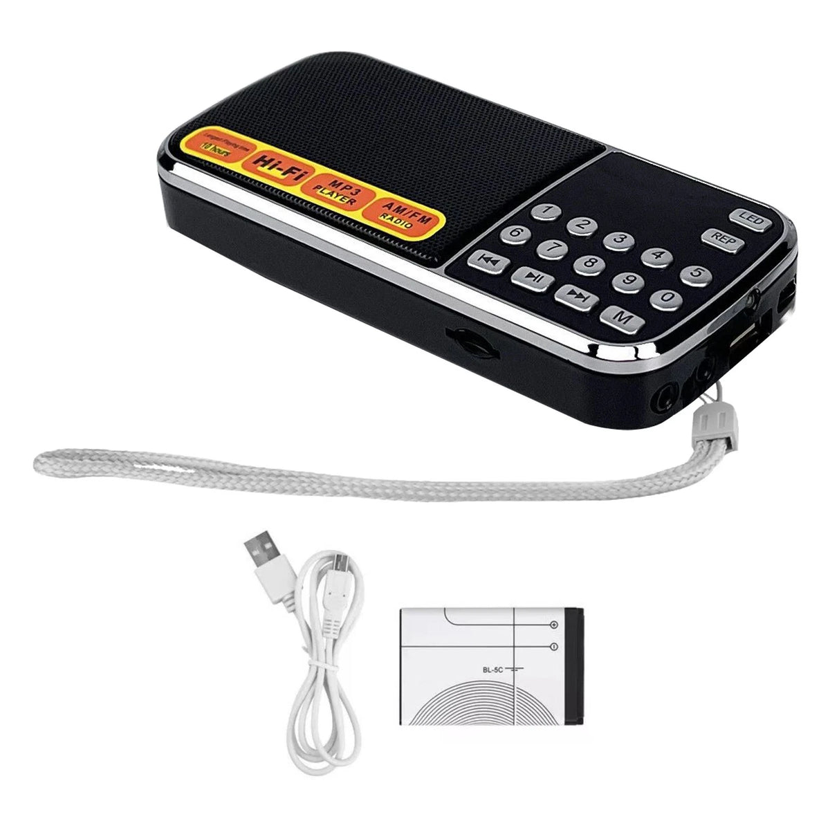 Portable Radio AM FM with Digital Screen and Multiple Connections