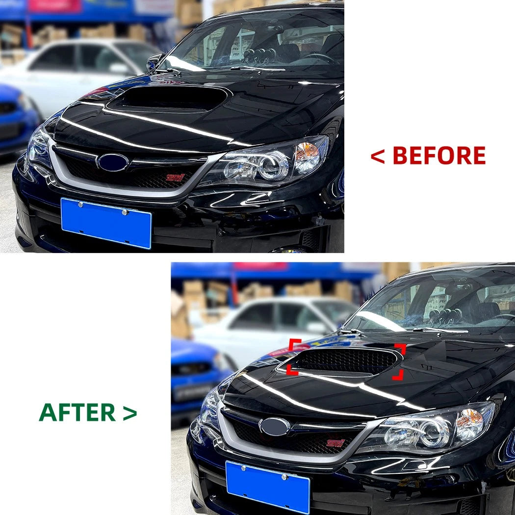 Carbon Look Front Hood Vent Scoop Mesh for Subaru Impreza WRX STI (2008–2014)