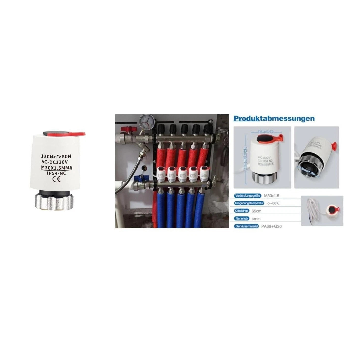 Smart Electric Actuator for Underfloor Heating Valve VA80 (230V)
