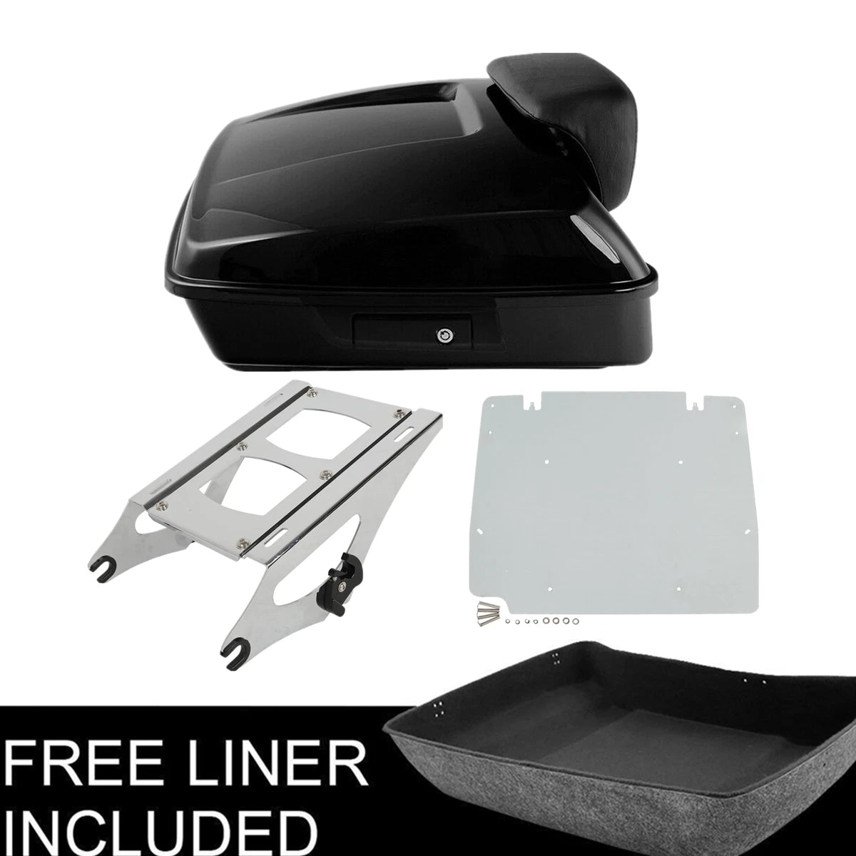 Chopped Trunk Backrest Mount Rack Plate for Harley Electra Glide (2014–2026)