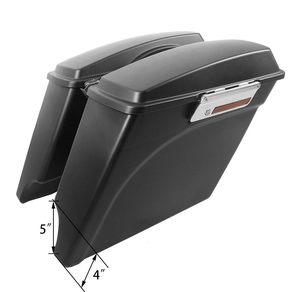 Matte Black Hard Saddle Bags with Conversion Bracket for Harley Softail (1984–2017)