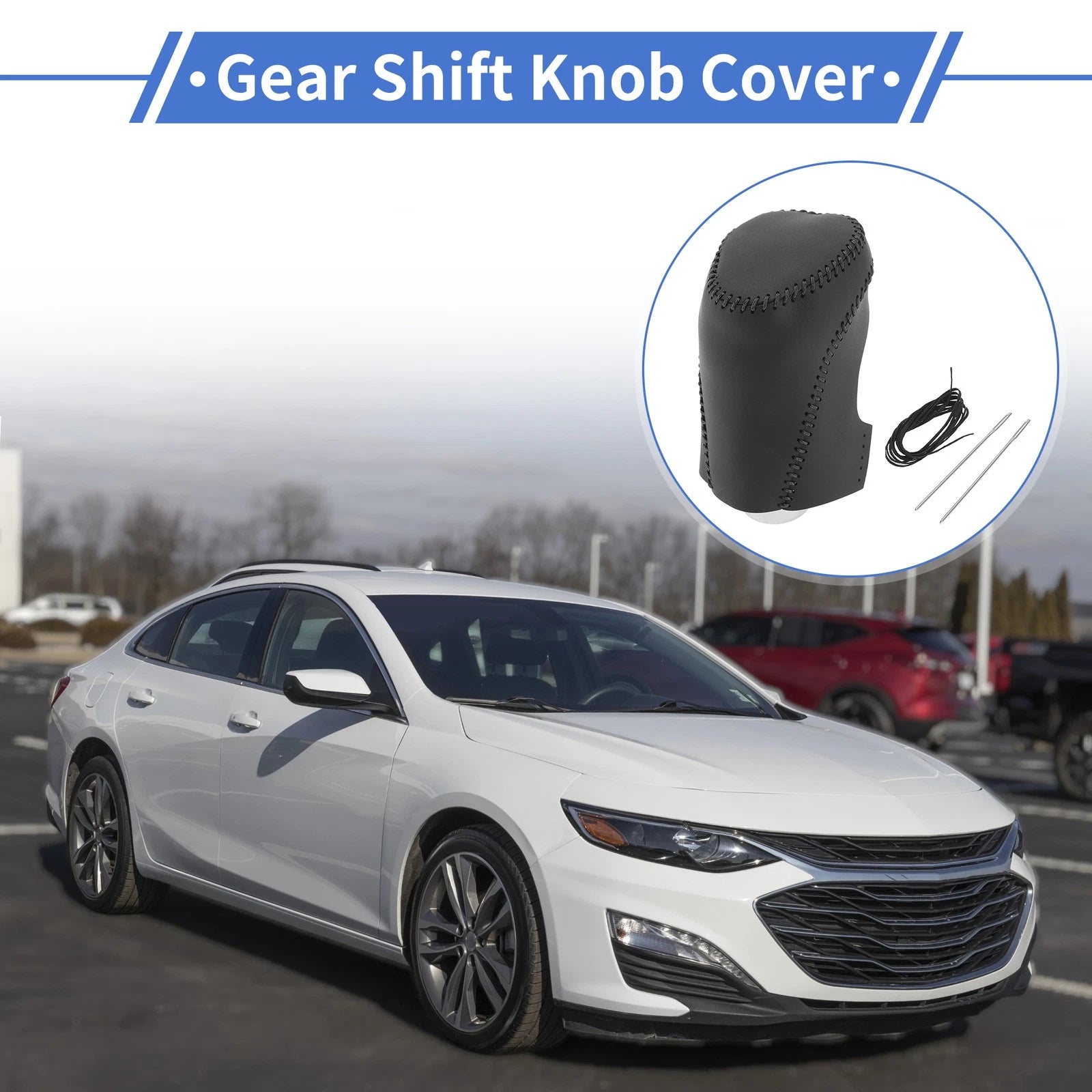 Gear Shift Knob Cover Black Replacement for Chevrolet Malibu (2016–2020)
