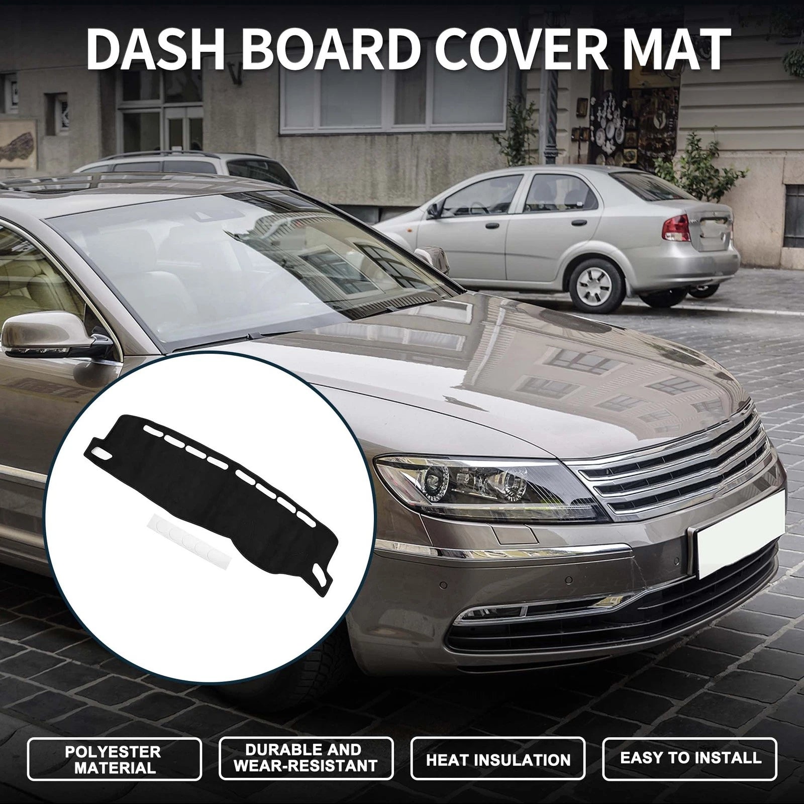 Dashboard Dash Cover Mat for Volkswagen T-ROC 2018–2023 Sun Protector Pad Black