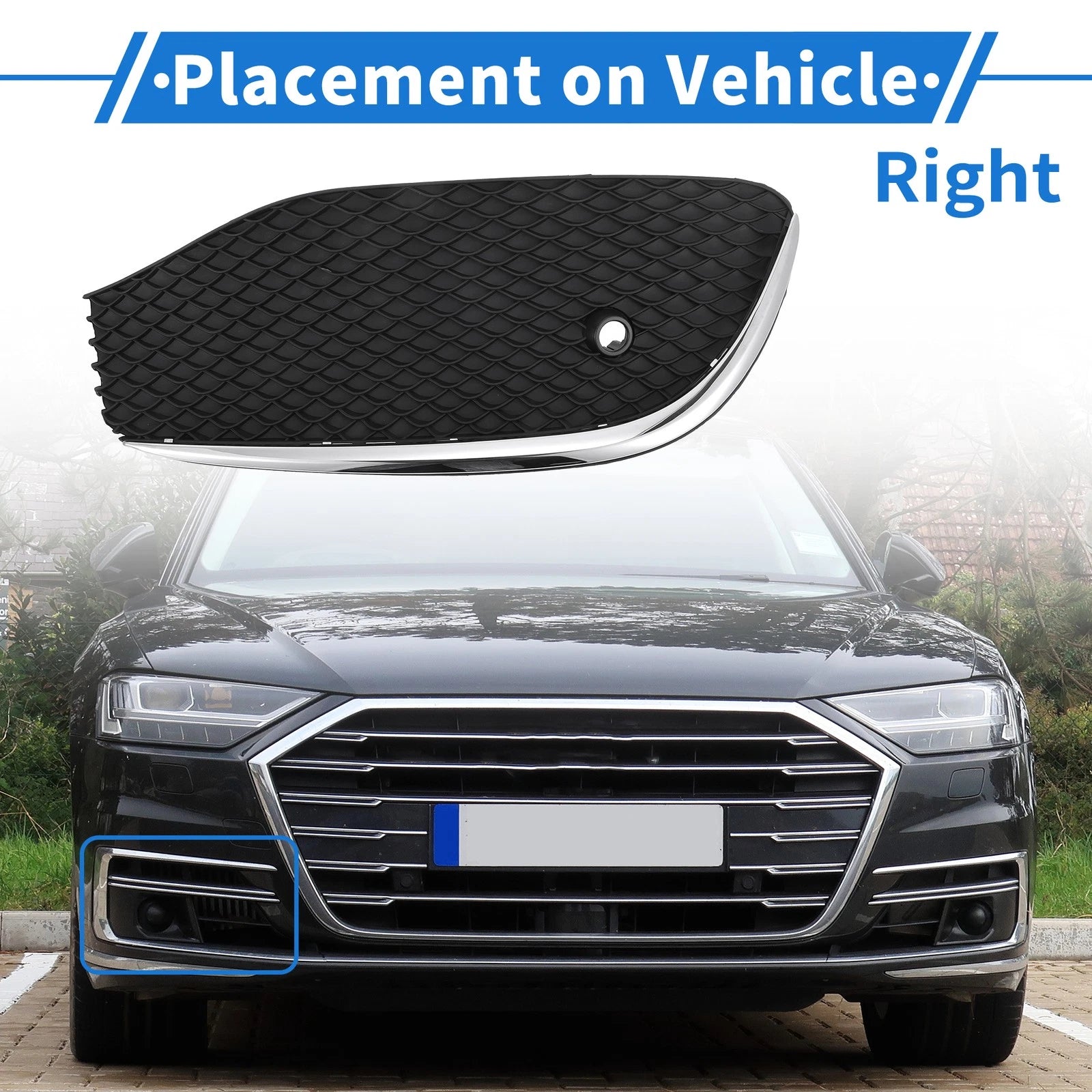 Front Right Fog Light Grill Replacement for Mercedes E Class (2017–2023)
