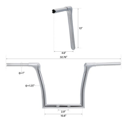 1 1/4" Chrome Ape Hanger Handlebar for Harley Touring Road King