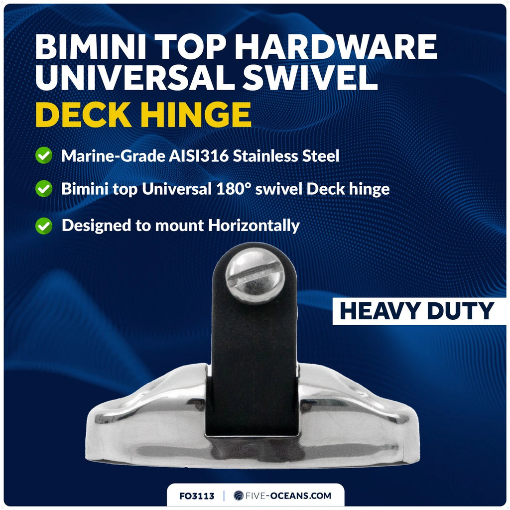 Bimini Top Hardware Swivel Deck Hinge for Universal Applications