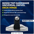 Bimini Top Hardware Swivel Deck Hinge for Universal Applications