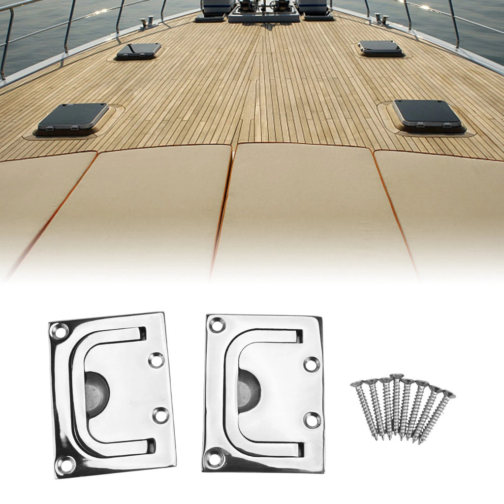 2X Stainless Steel Recessed Pull Handles for Boats