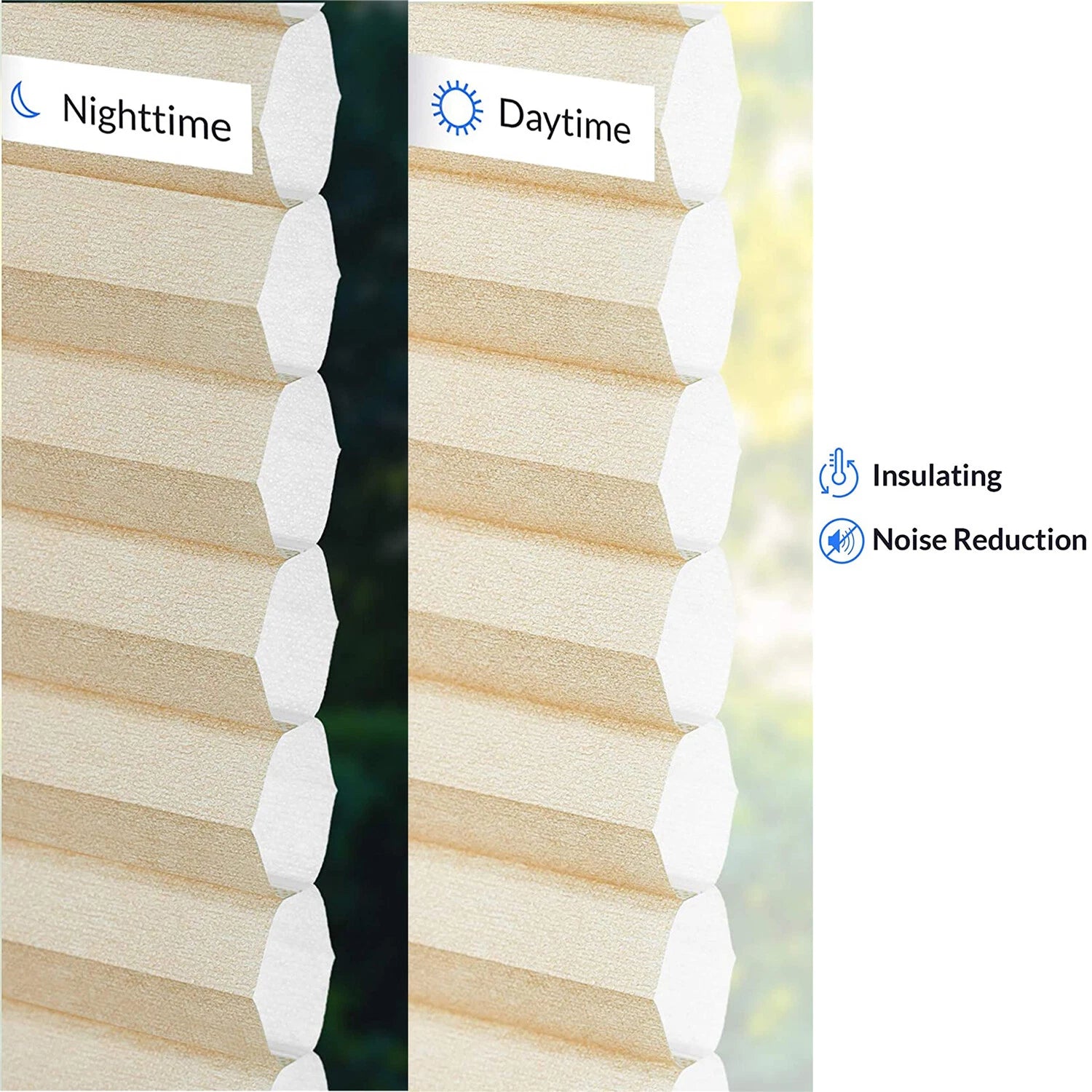 Cordless Cellular Shades for Window 56" W x 48" H