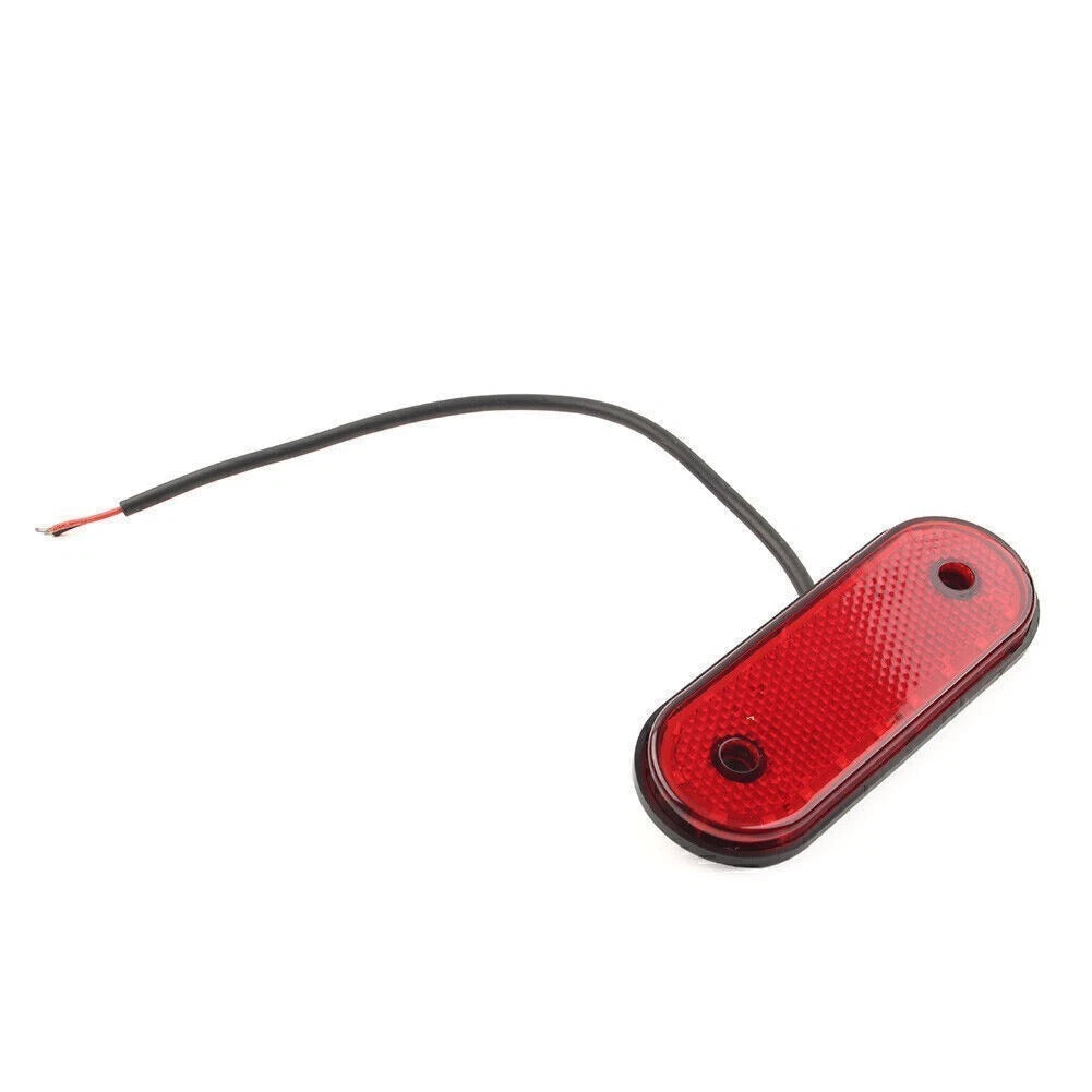 LED Oval Side Marker Indicator Light for Trailer Truck Lorry Van (Red)