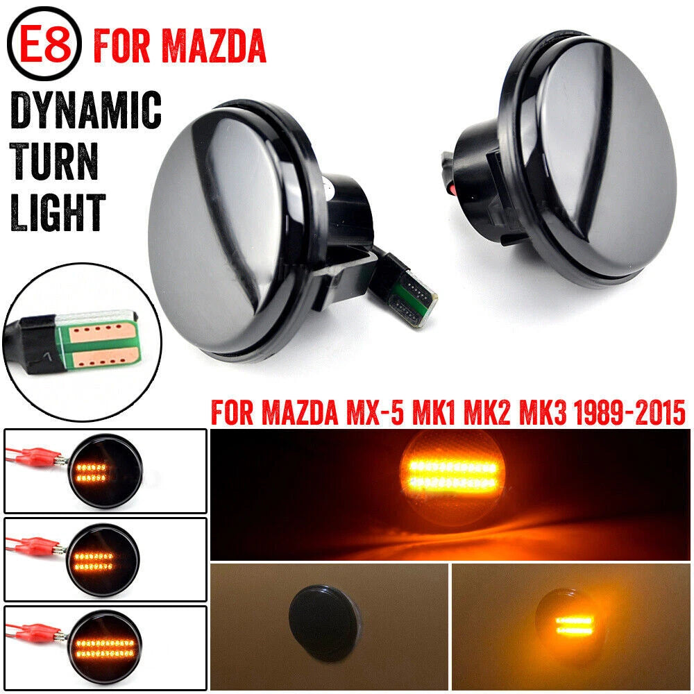 2X Sequential LED Fender Side Marker Signal Light for Mazda MX-5 (1989–2015)