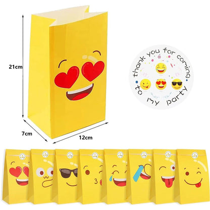 24pcs Colourful Gift Paper Bags with Stickers for Wrapping Gifts