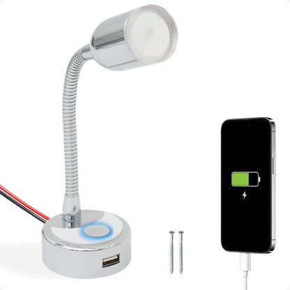 LED Reading Light with USB Port for RV Interior (2010–2023)