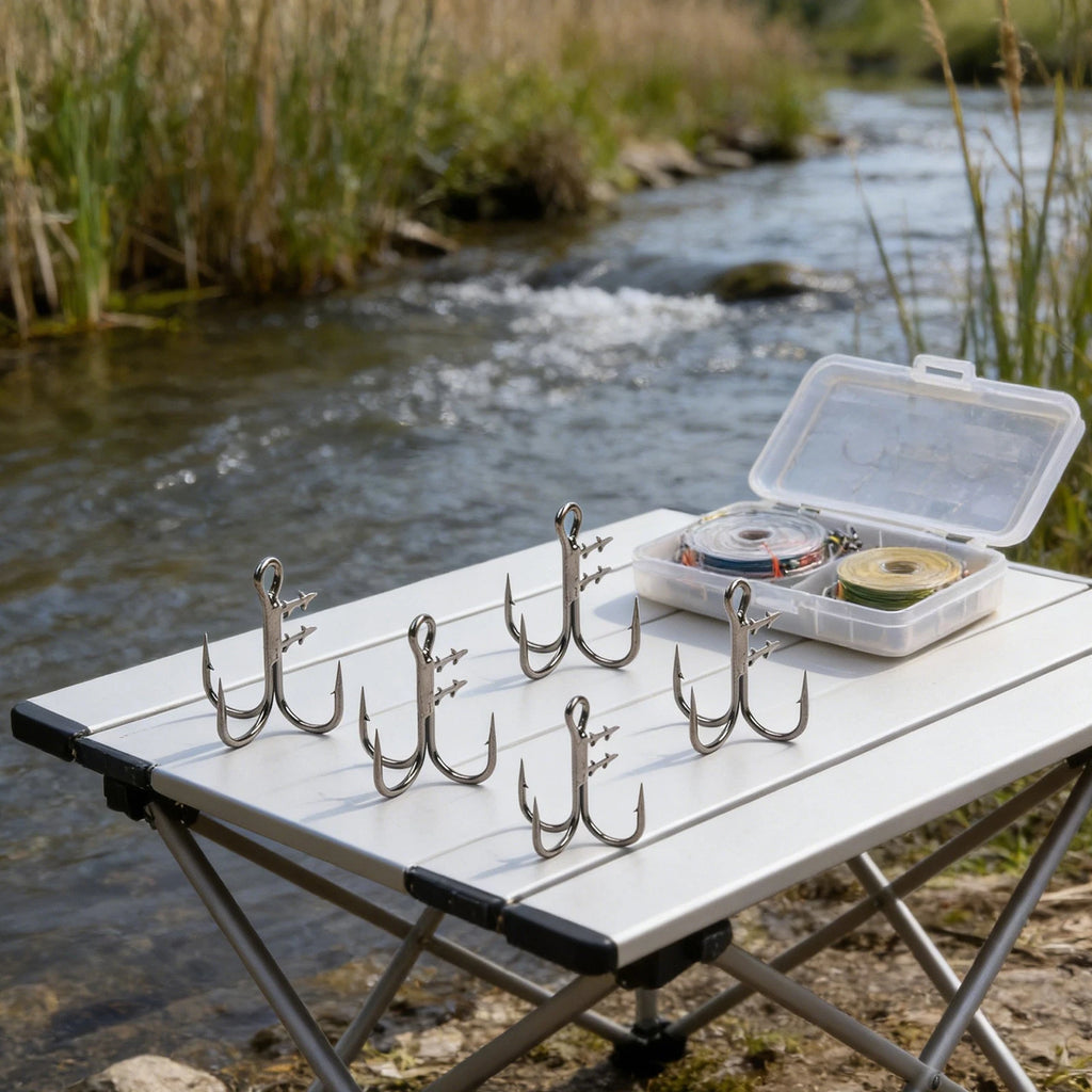 5pcs Treble Hooks with Bait Holder for Shark Teeth Use
