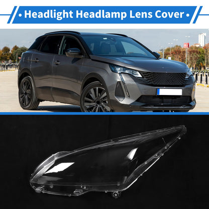 1 Pcs Headlight Lens Cover for Peugeot 3008 (2013–2019) PC Clear