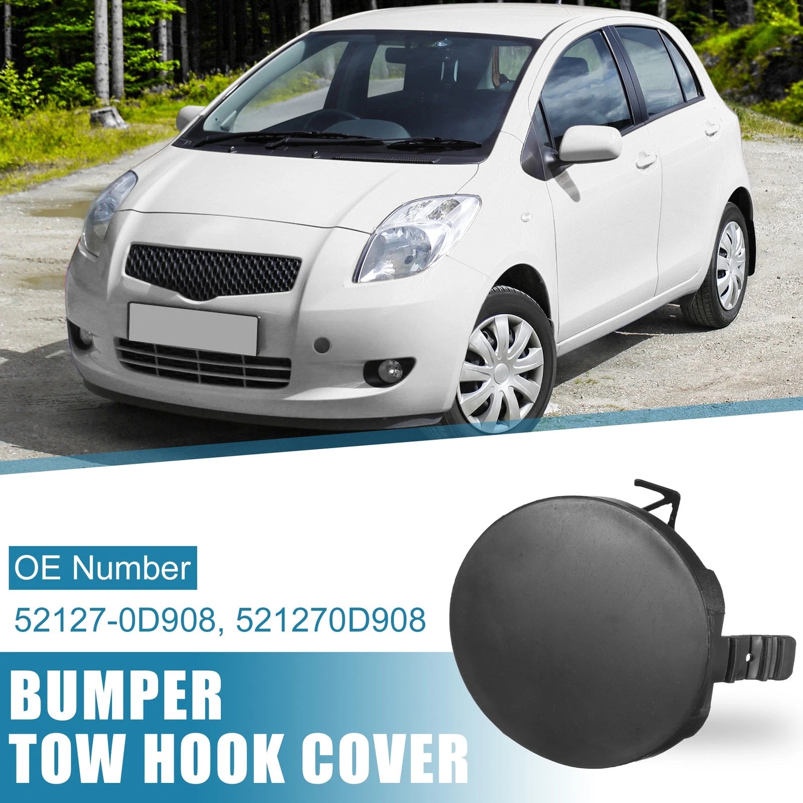 Front Bumper Tow Hook Cover Unprimed for Toyota Yaris (2007–2010)
