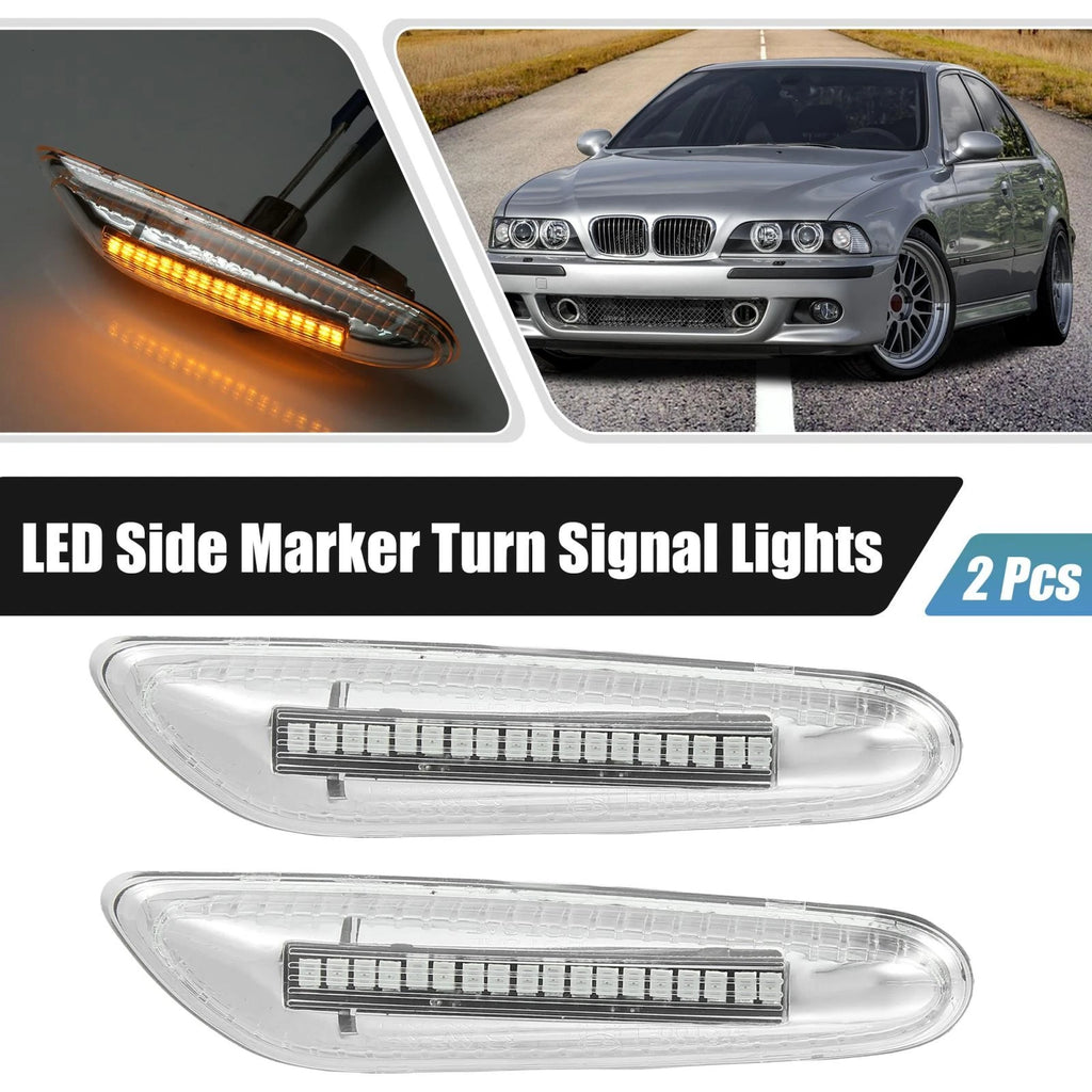 2X LED Side Marker Turn Signal Lights Yellow for BMW E46 E60 (1998–2010)
