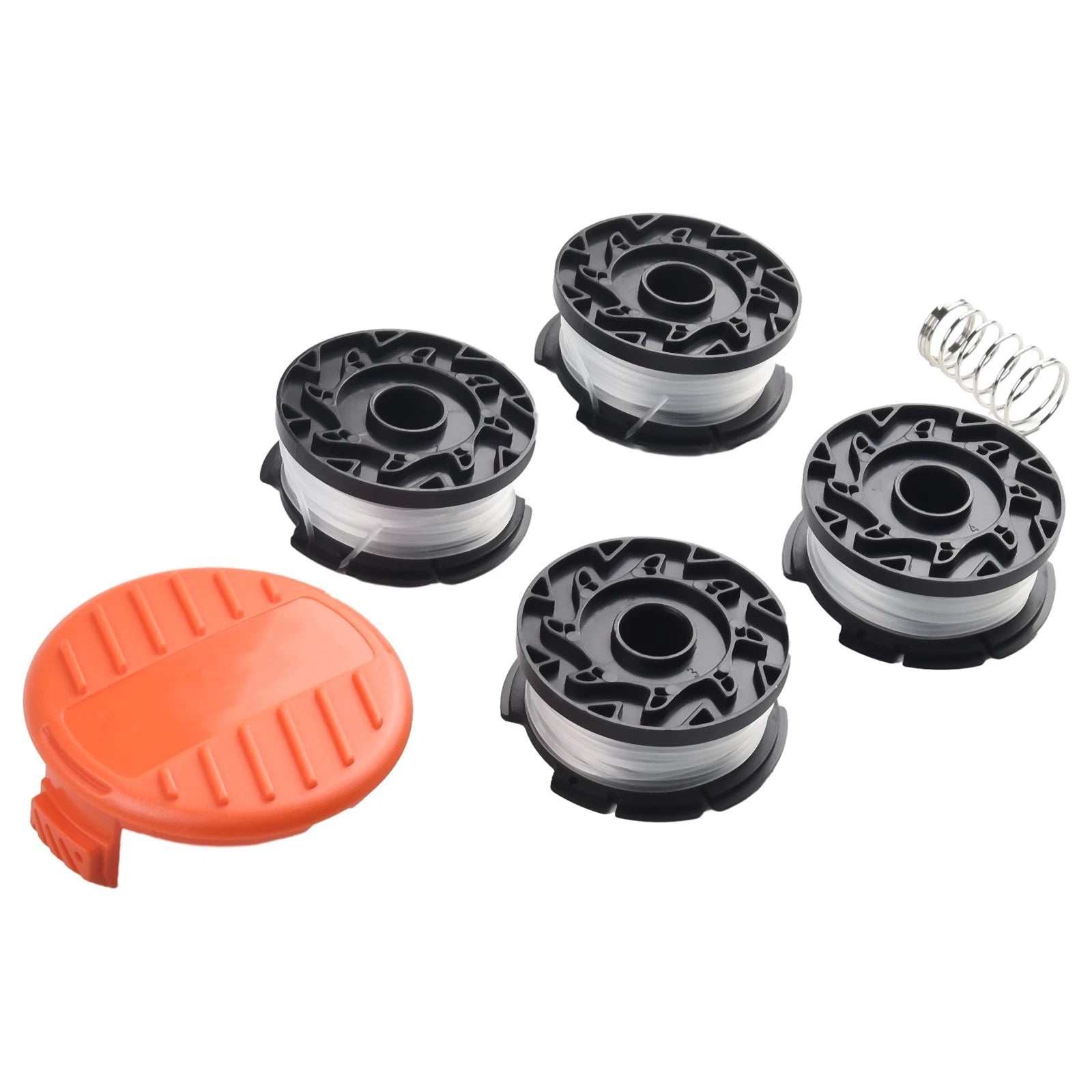 Set of 4 Trimmer Spools with Cap & Spring for Black Decker