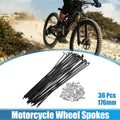 14G J Bend Steel Bicycle Spokes 176mm with Nipples for 36PCS Kit (Universal)