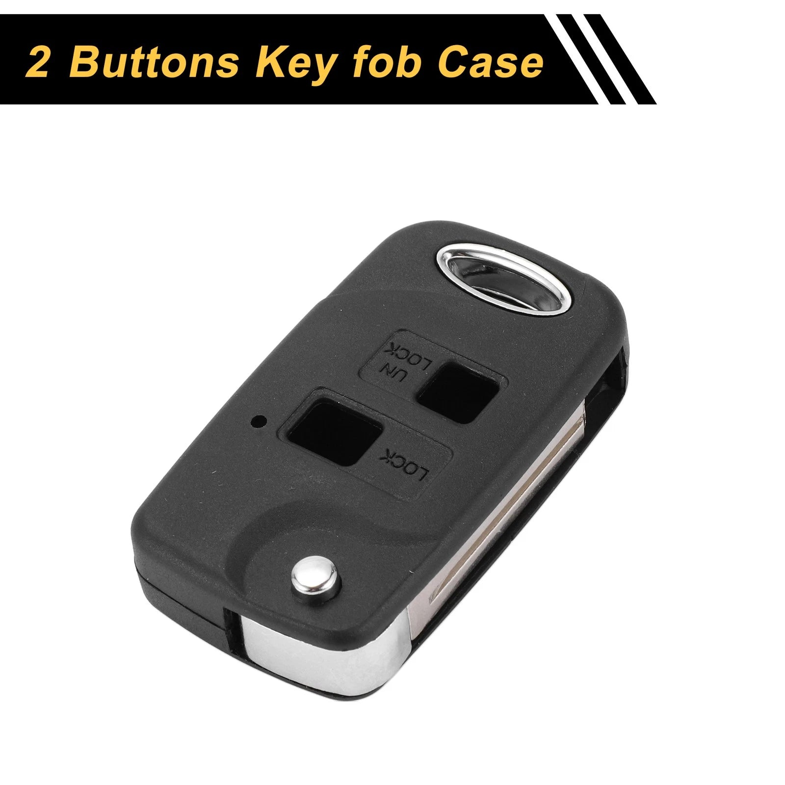 2 Button Key Fob Shell Case Replacement for Lexus RX300 (2001–2003) Black