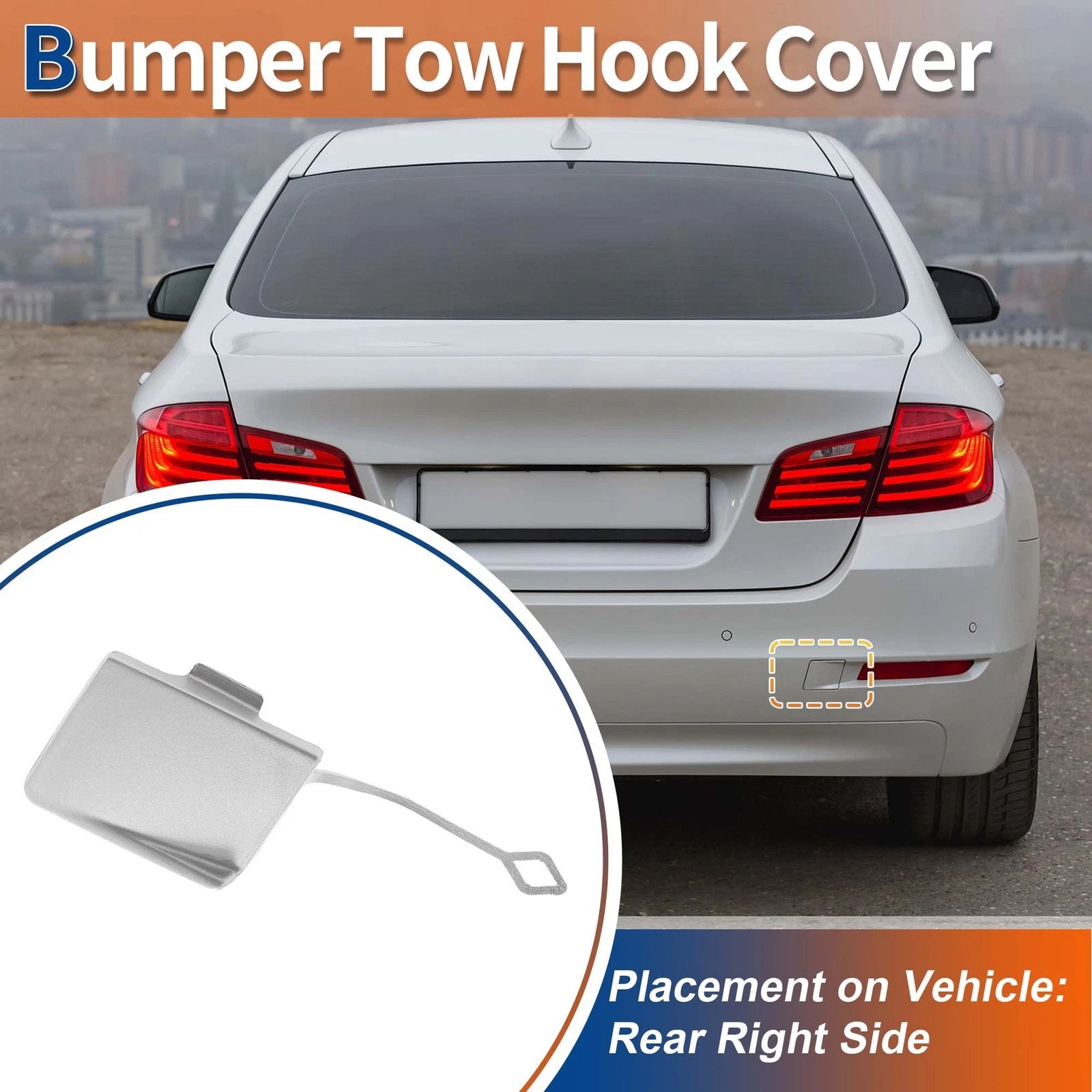 Rear Bumper Tow Hook Cover Replacement for BMW 5 Series (2010–2017)