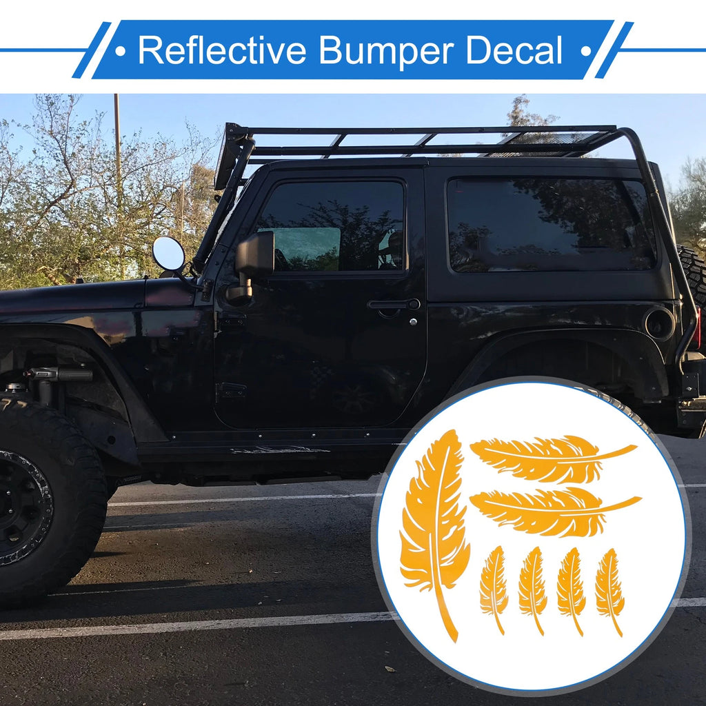 Reflective Bumper Decal for - Yellow Square Feather