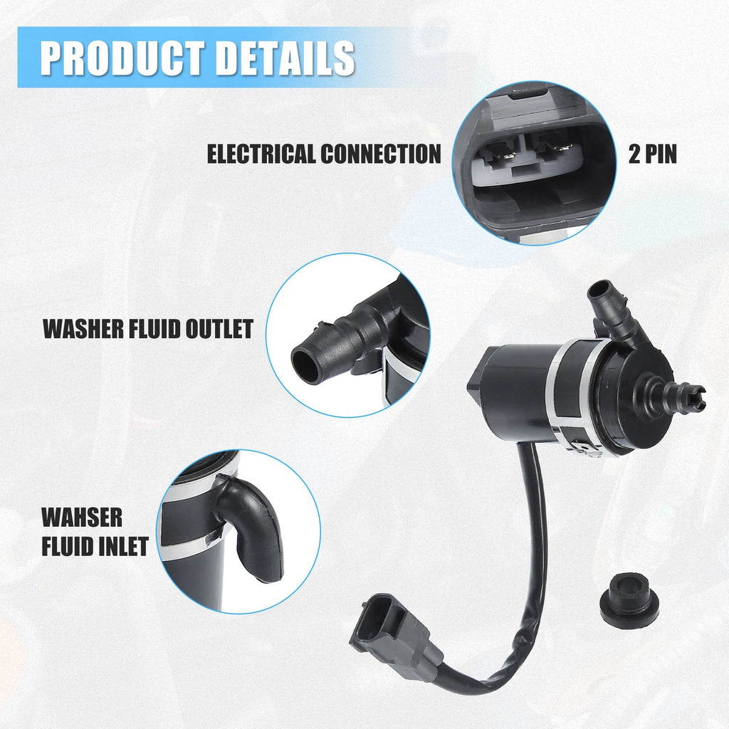 Windshield Washer Pump Motor Replacement for Mitsubishi Outlander (2007–2020)