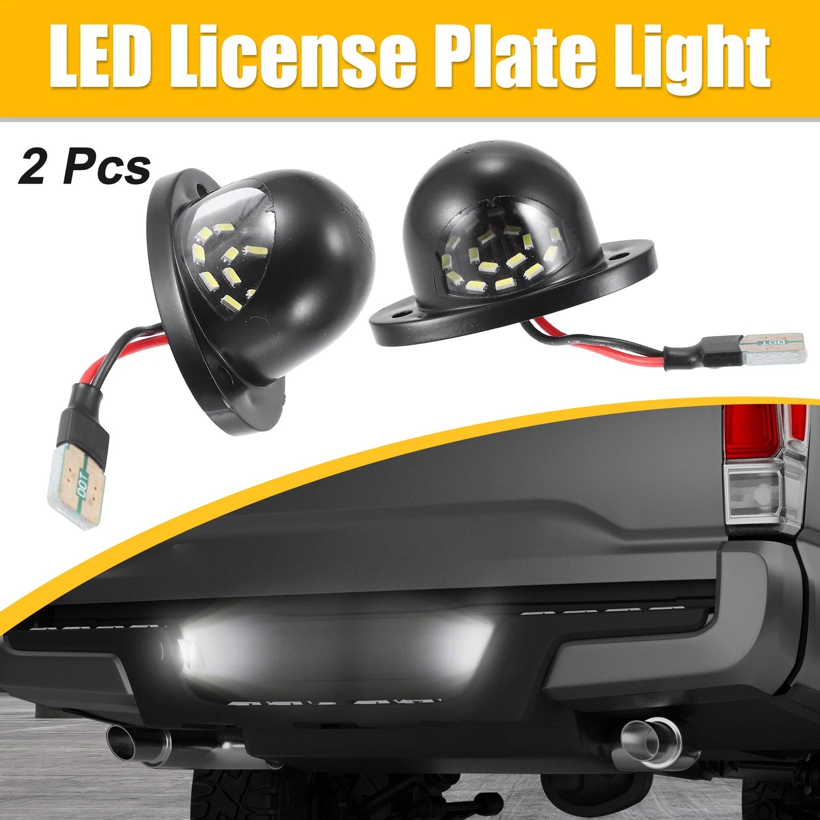 LED License Plate Light Lamp Assembly 2pcs for Dodge Ram 1500 (2002–2008)