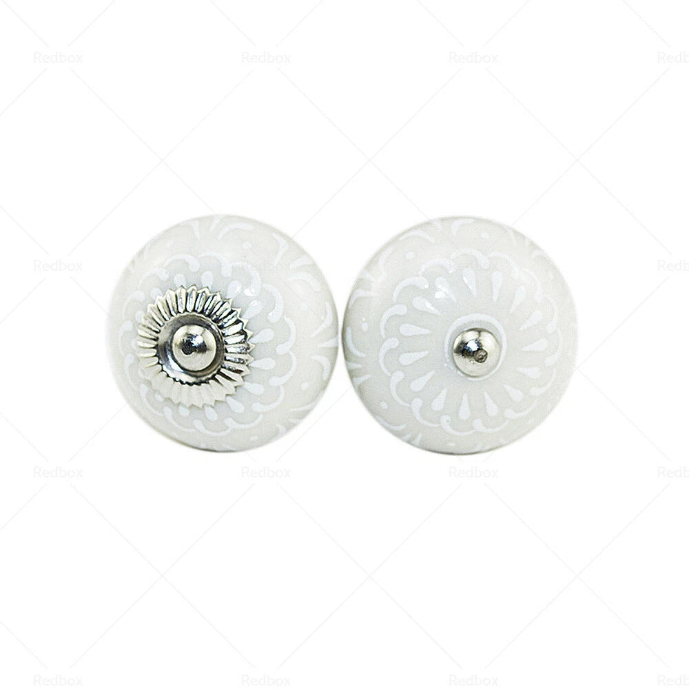 6X Vintage Ceramic Cupboard Door Knobs for Drawer Pulls