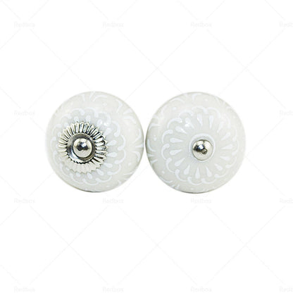 6X Vintage Ceramic Cupboard Door Knobs for Drawer Pulls