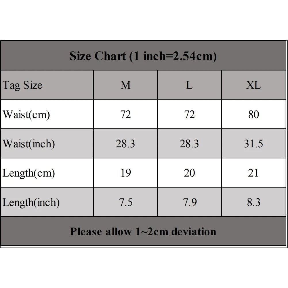 Size Chart Men's G-String T-Back Briefs Underpants (No specific make/model)