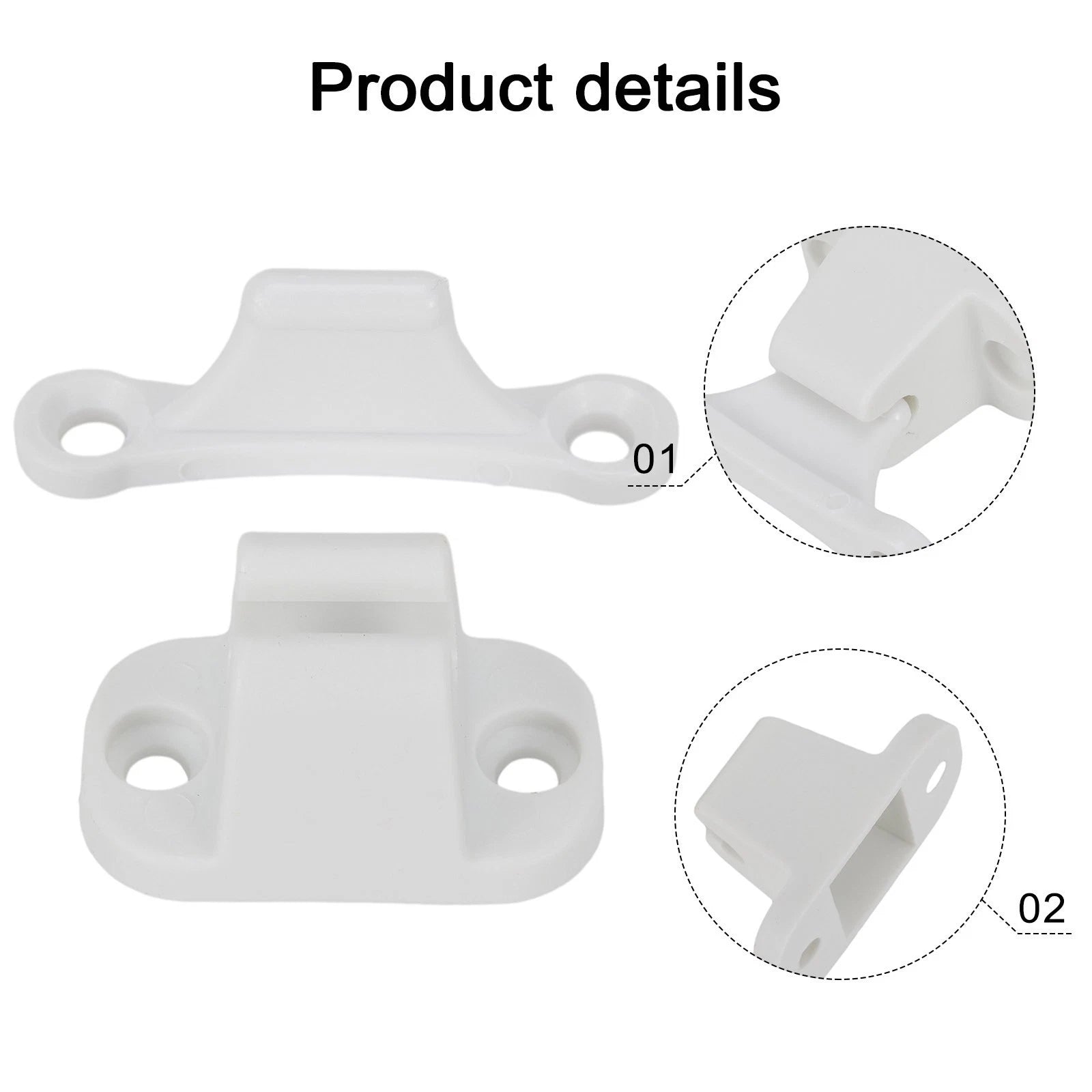Door Retainer Catch for Elddis Swift Plastic White
