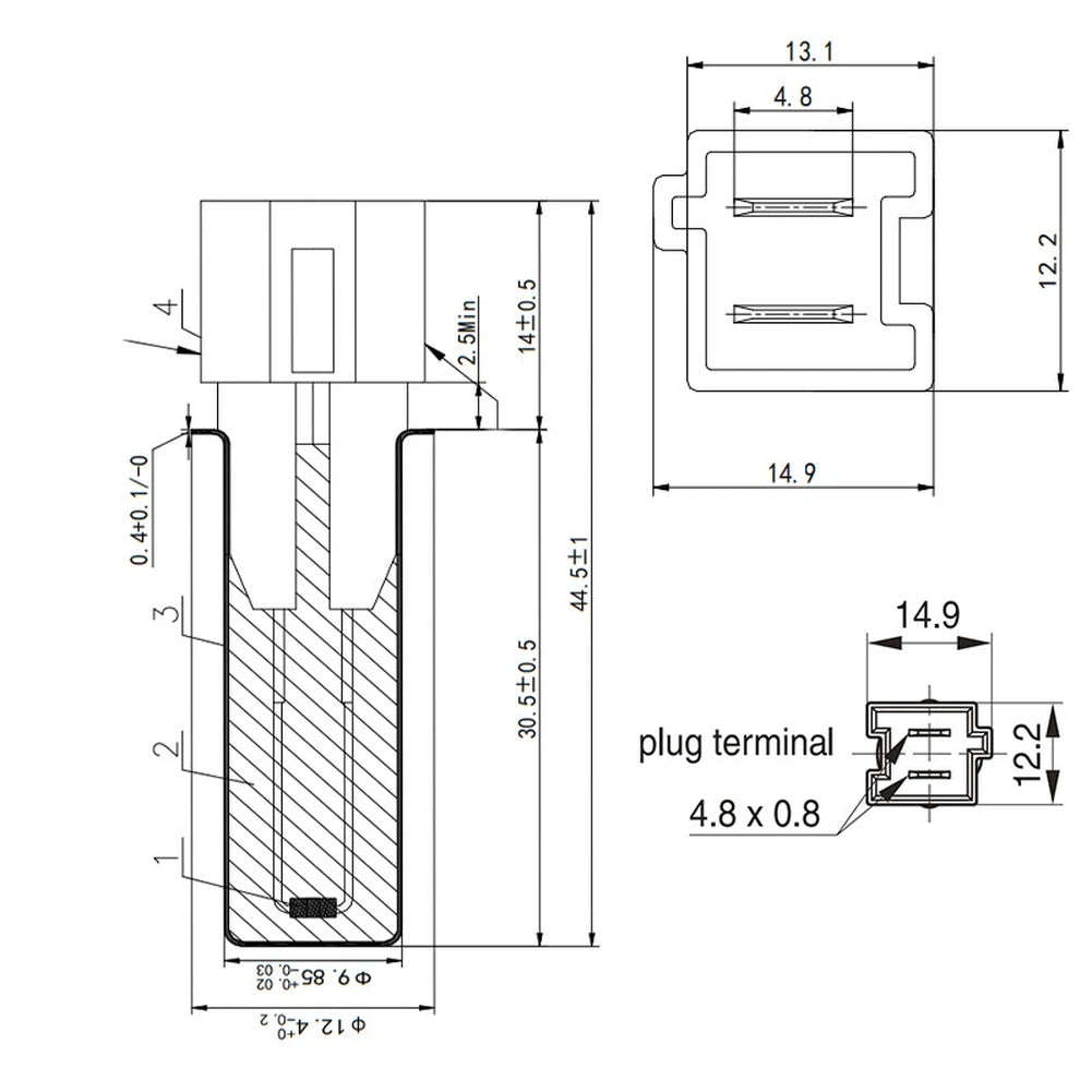 Temperature Sensor for Washing Machine (Black Plastic)
