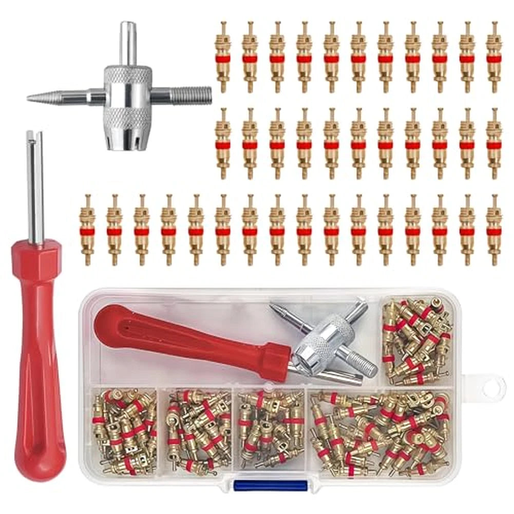 102PCS Valve Core Removal Kit for Universal Use (Includes 4-in-1 Tool)
