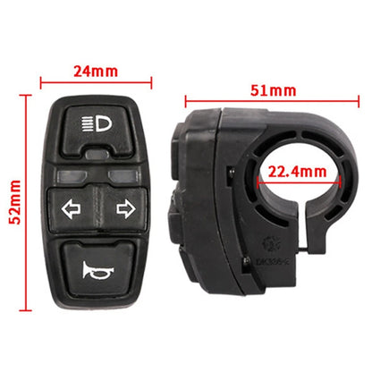 Weatherproof Motorcycle Handlebar Switch for Headlight Turn Signal
