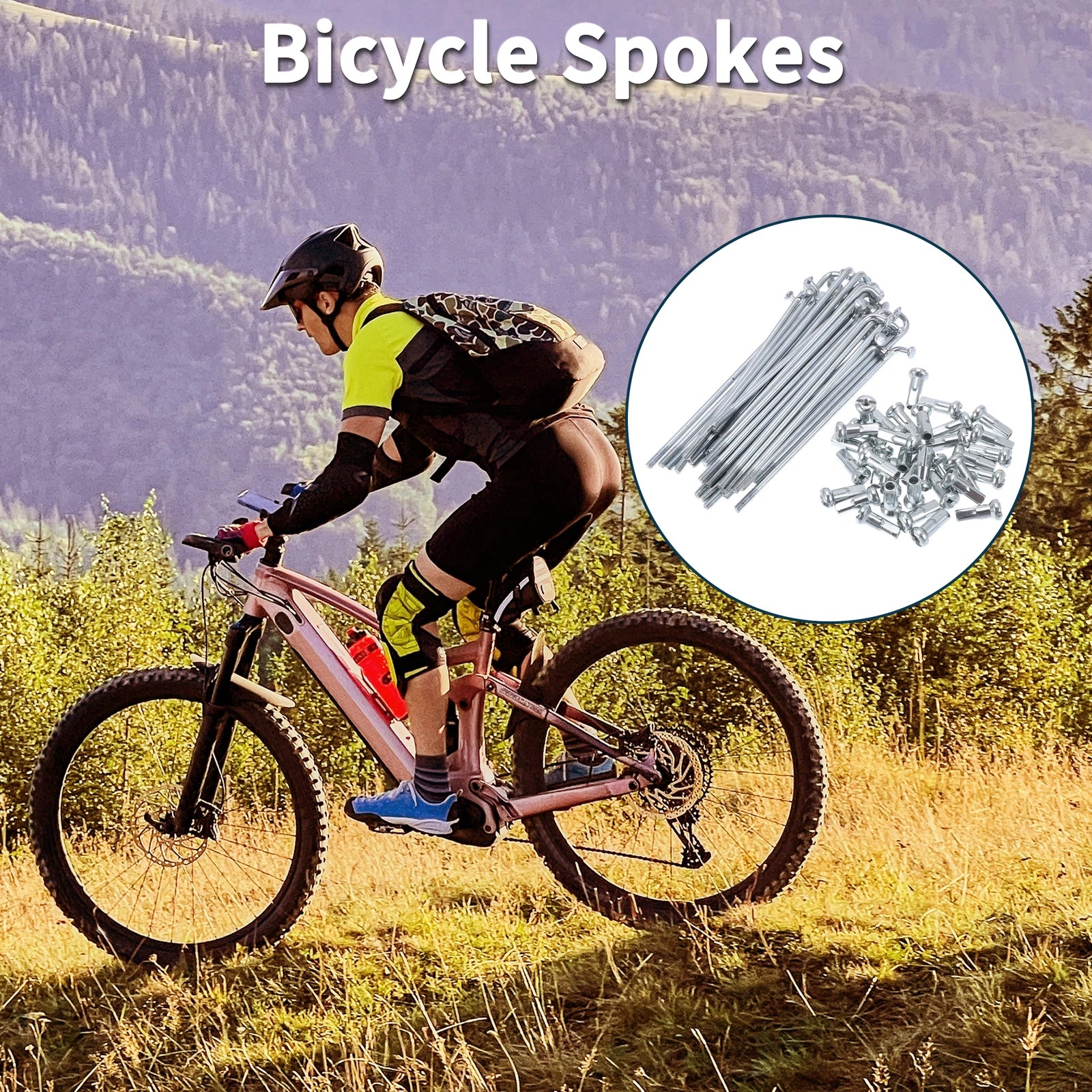 Bicycle Spokes Nipple Set 76mm Steel Galvanized for Universal (Universal)
