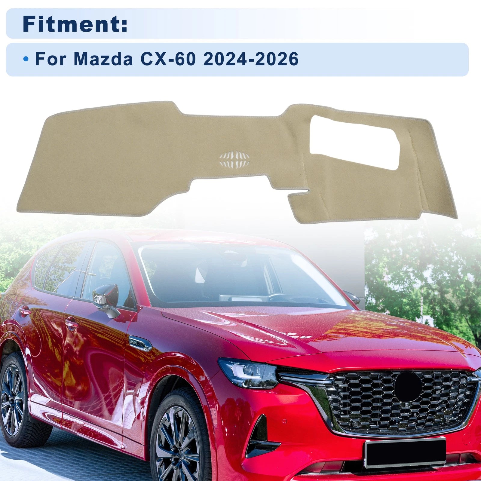 Dash Cover for Mazda CX-60 with HUD Dashboard Protection (2024–2026)