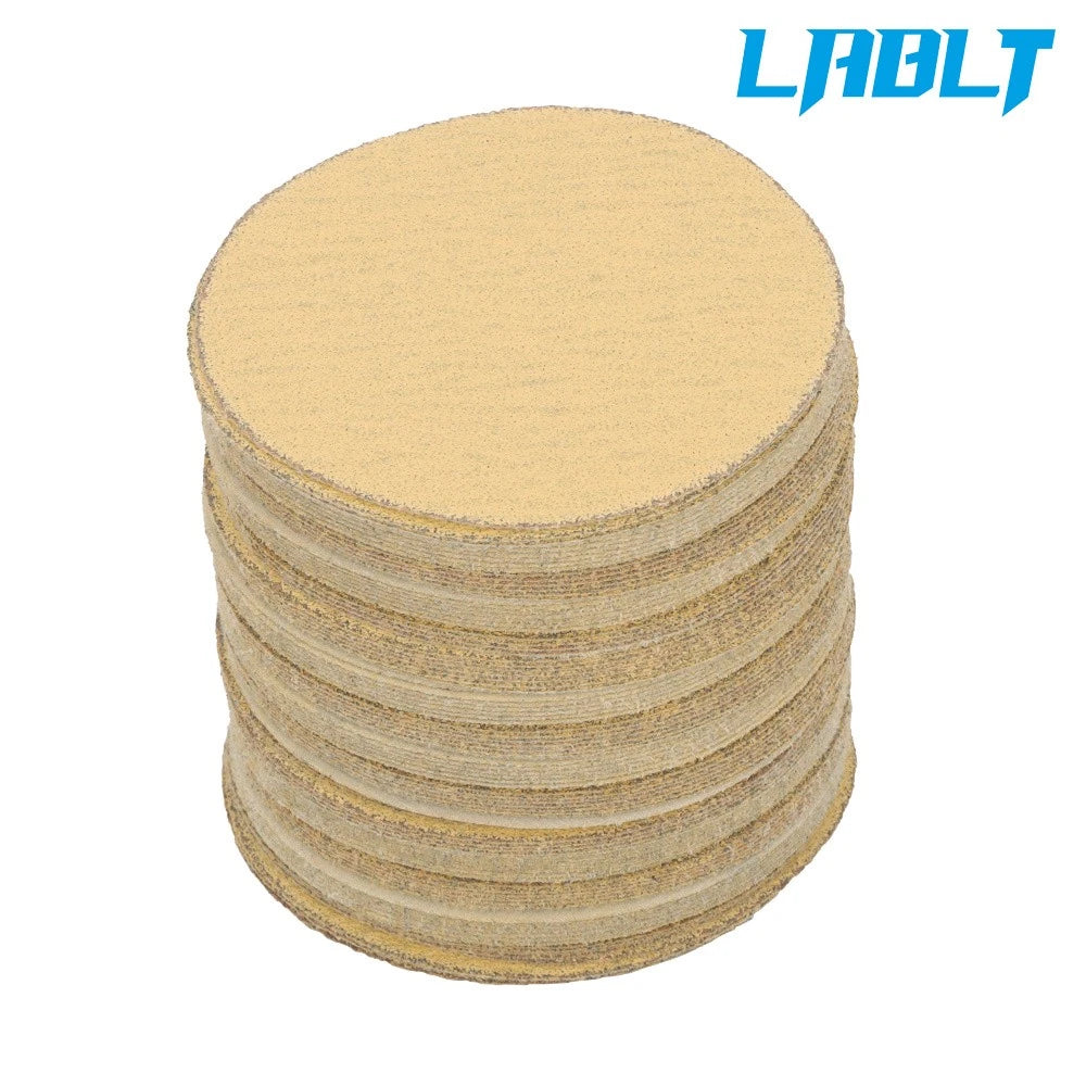100 Pack 5" 60 Grit No-Hole Hook Loop Sanding Discs