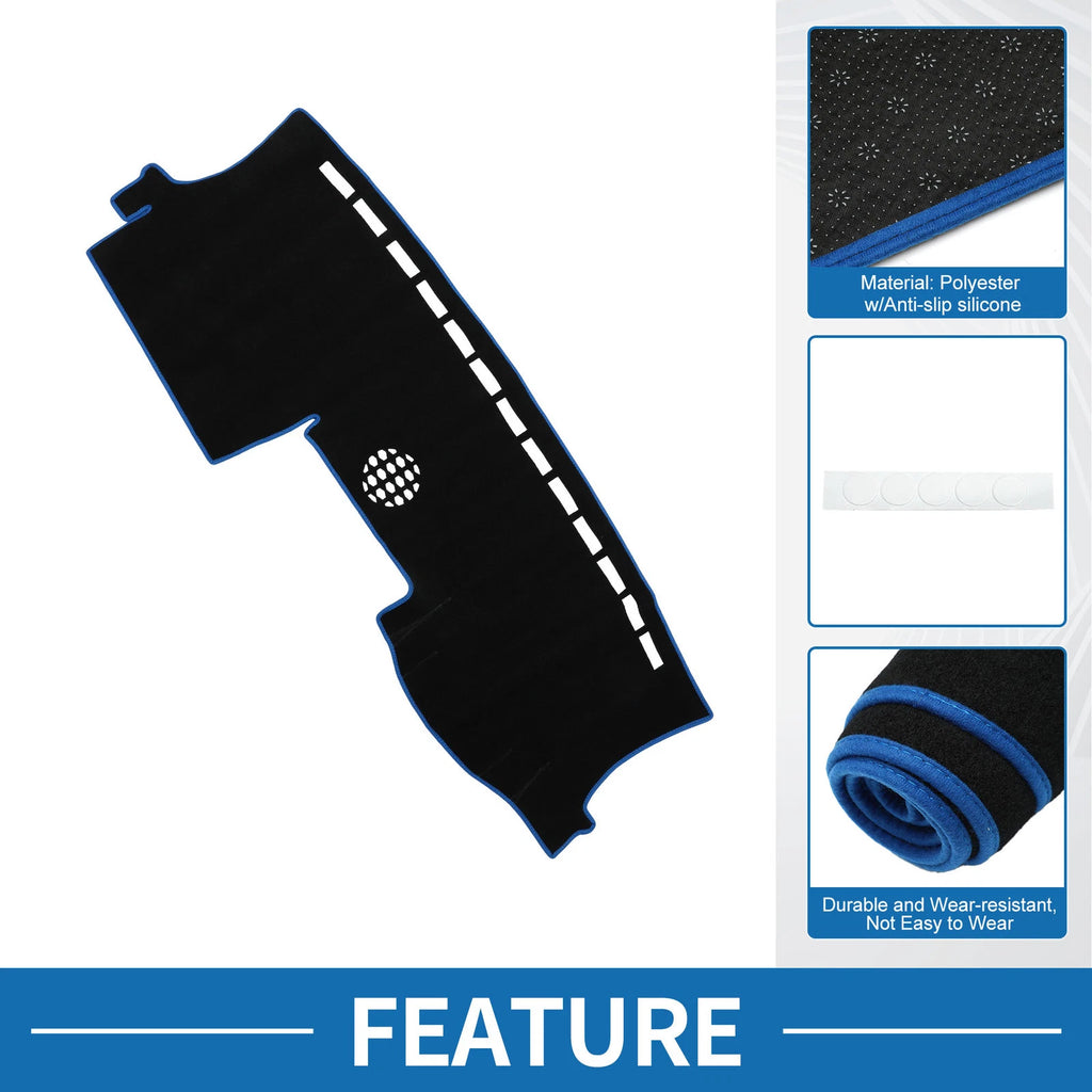 Dashboard Cover Mat for Ford Ranger (Black Blue)