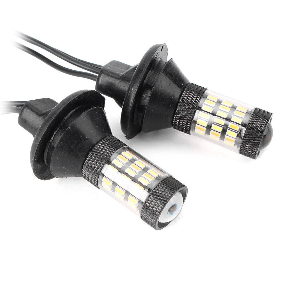 2X 3156 Dual Color Switchback Turn Signal Light Bulbs 4014 60SMD
